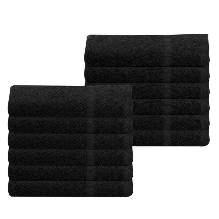 Black Hand Towels 100% Cotton 450 gsm Packs of 12, 48 and 96