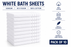 Luxury White Bath Sheets Towels 650gsm 90 x 150cm 100% Cotton Packs of 2, 10 and 24
