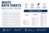 Luxury White Bath Sheets Towels 650gsm 90 x 150cm 100% Cotton Packs of 2, 10 and 24