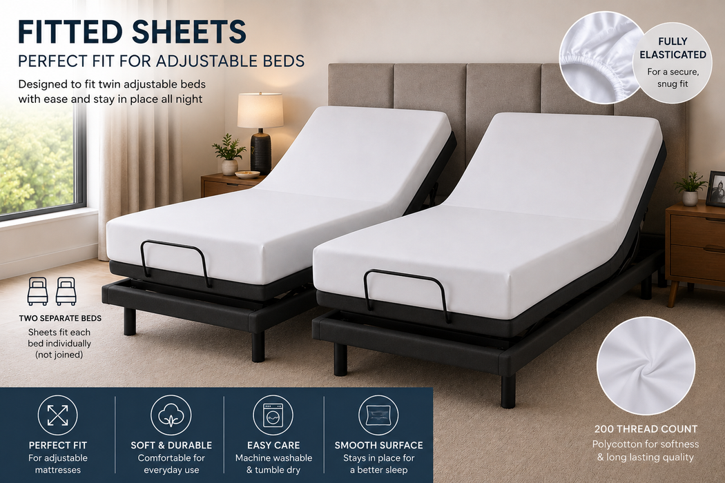 Extra Deep Fitted Sheet – 200 Thread Count Polycotton Fully Elasticated