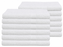 12 White Bath Towels 100% Cotton 320 GSM Thin Lightweight Towels Bulk Pack