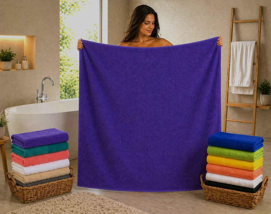 Jumbo Bath Sheet 100% Cotton 500 GSM Extra Large 150 x 200cm Oversized Towel