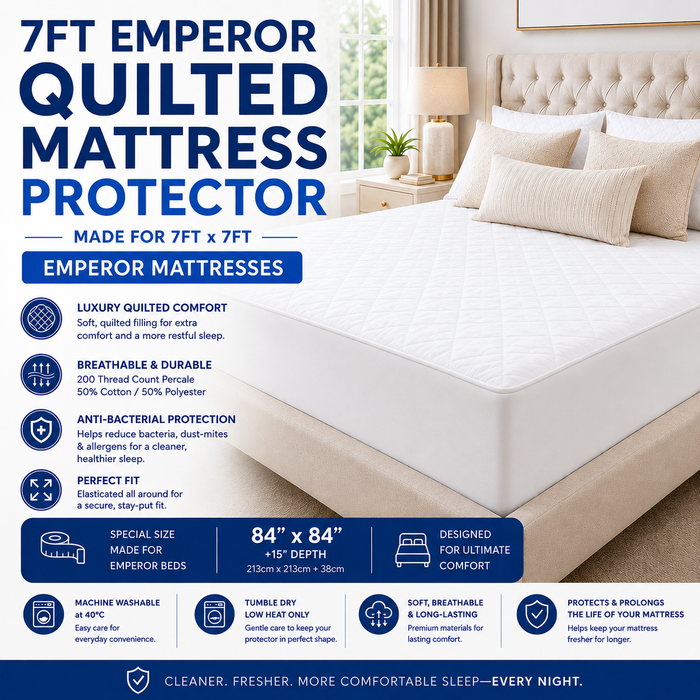 Quilted Mattress Protector Extra Deep Fully Elasticated 200 Tc Cover and Skirt