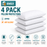 Zipped Pillow Protectors Quilted Anti Allergy Microfibre Soft Touch Fully Enclosed Covers 4 Pack