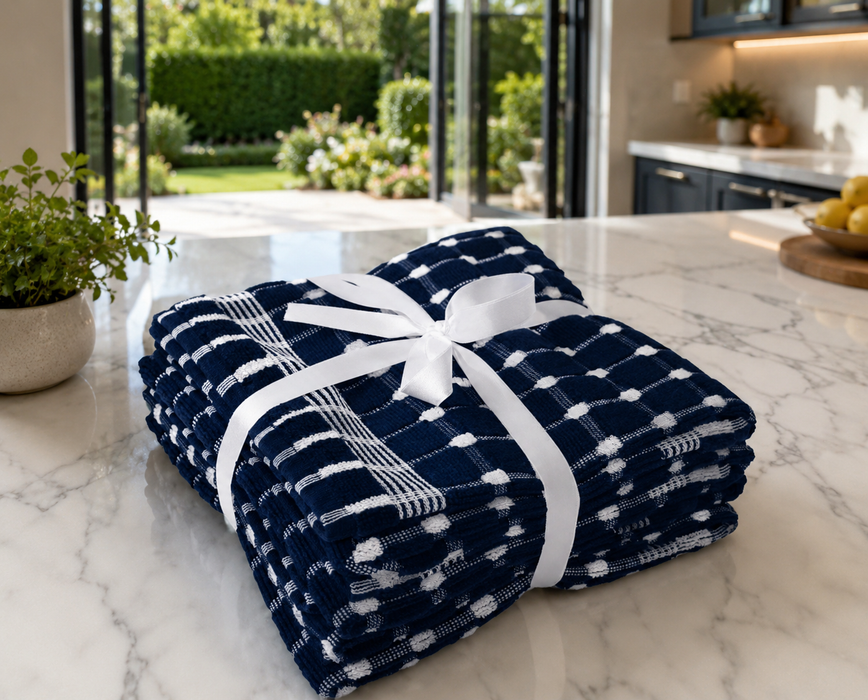 Extra Large 100% Cotton Tea Towels – Pack of 4 Superior Quality
