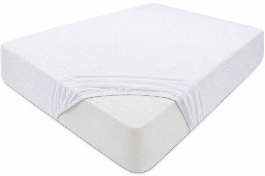 Waterproof Terry Towelling Mattress Protector | Breathable Fully Elasticated Fitted Sheet Style Cover