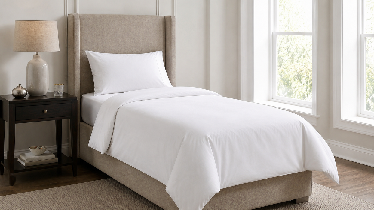 White 100% Cotton Duvet Cover Set Percale 200 Thread Count Bedding Single Double King Super King