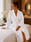White Spa Bathrobe – Lightweight 300 GSM Velour & Terry Towelling Dressing Gown | Unisex