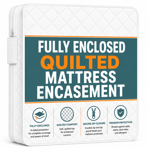Fully Enclosed Quilted Mattress Protector Cover – Zipped Extra Deep Mattress Encasement