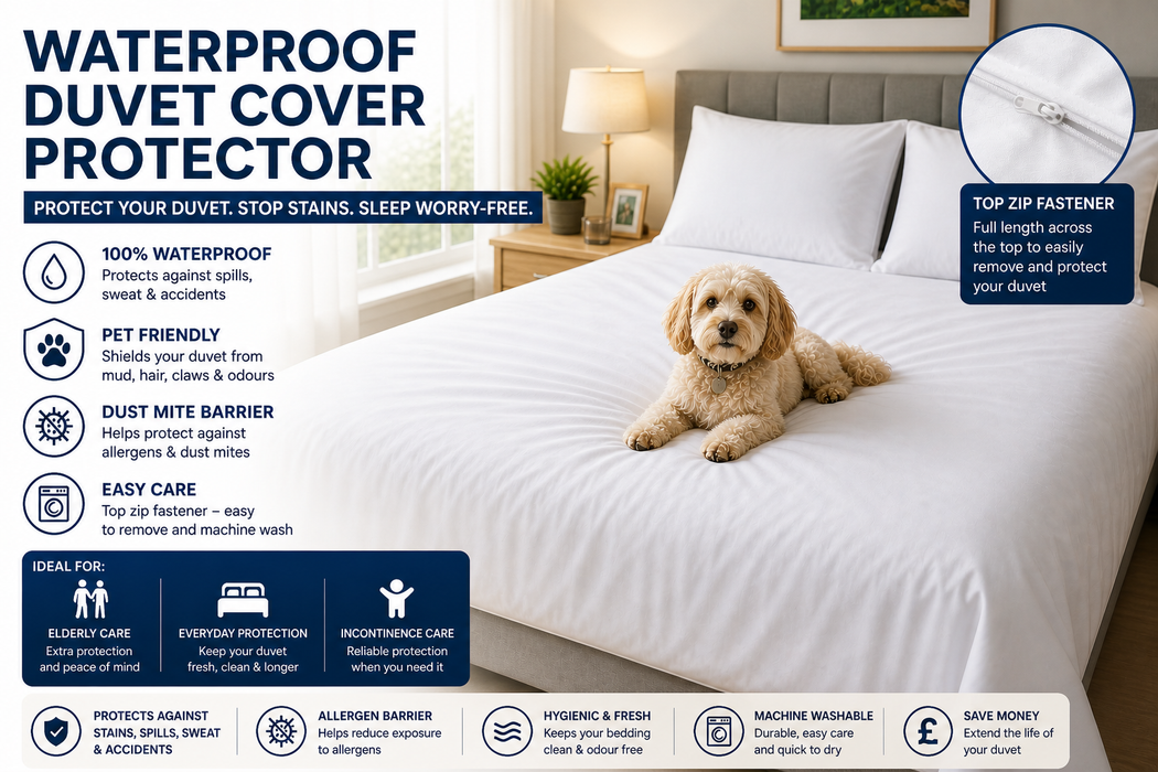 Waterproof Duvet Cover Protector Zipped Anti Dust Mite 5 Sizes