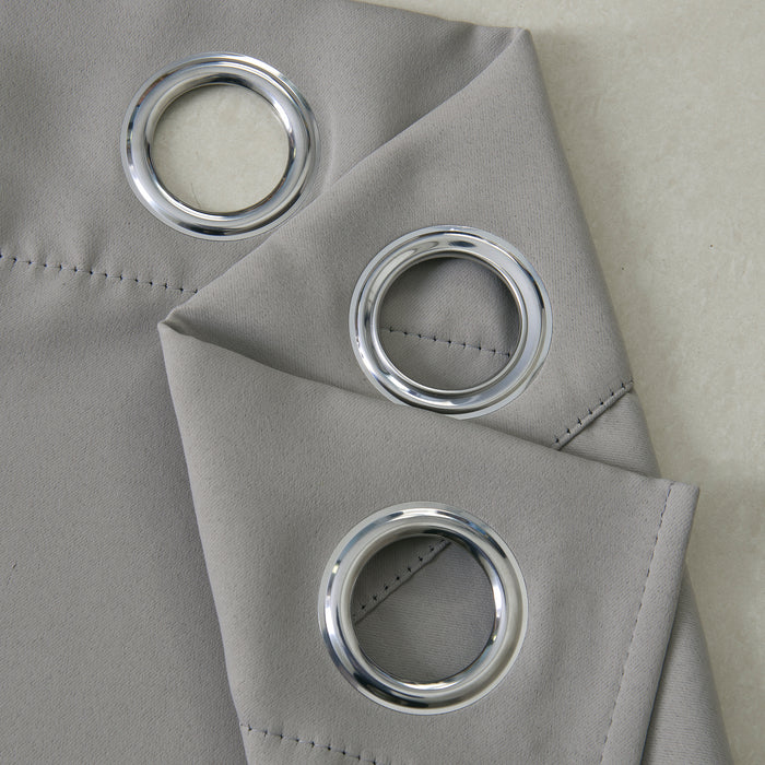 Blackout Curtain Pair Ring Top Eyelet with Matching Tiebacks