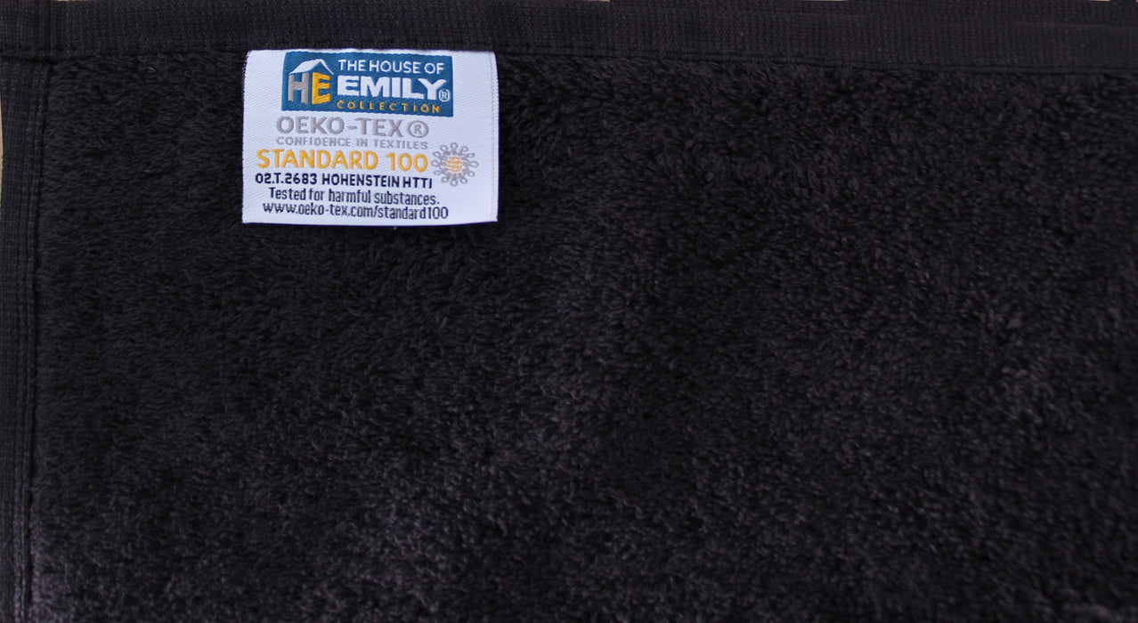 Black Face Towels Wash Cloths Flannels Turkish Cotton 600gsm
