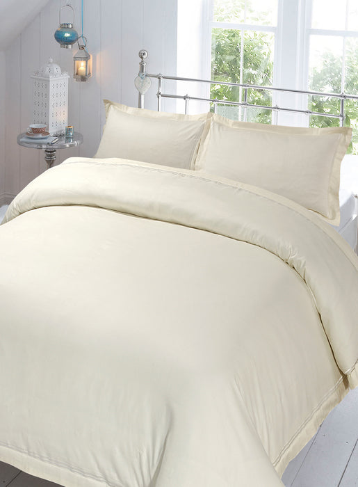 100% Cotton Sateen Baratta Stitch Oxford Duvet Cover Sets 220 Tc with Oxford Pillowcase(s)