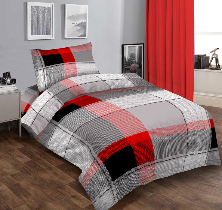 Single Bed 3 Piece Bedding Set Duvet Cover Fitted Sheet and Pillowcase