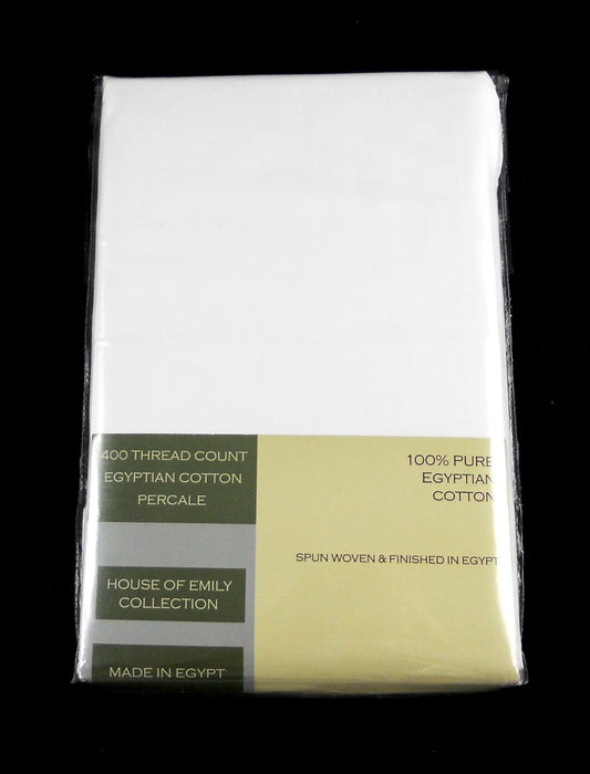 Egyptian Cotton Percale Fitted Sheet Extra Deep Fully Elasticated 400 Tc White | 9 Bed Sizes