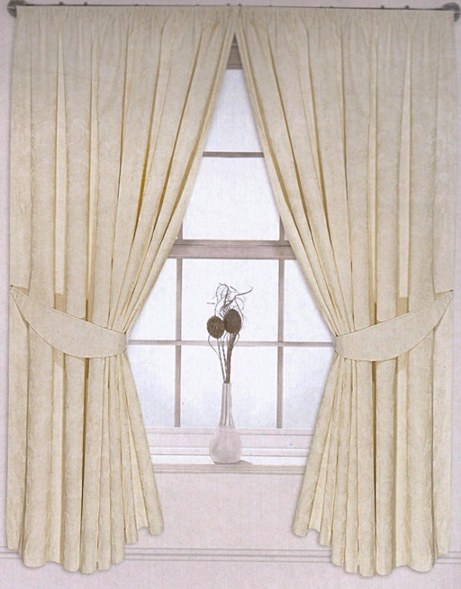 cream pencil pleated jacquard curtains